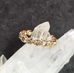 NWT CZ Bezel-Set Stacking Half Eternity Ring, Size 7